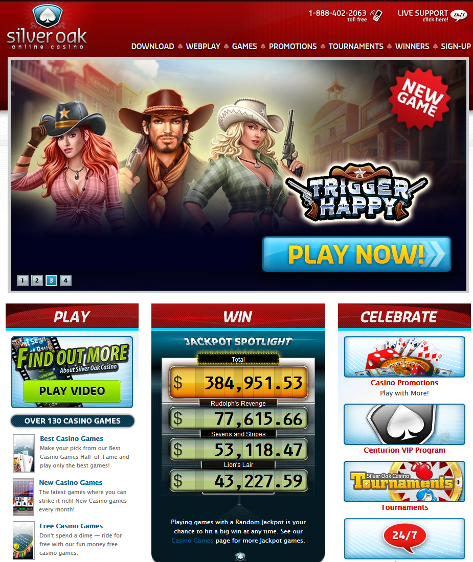 Silver Oak Casino 1 million Jackpot