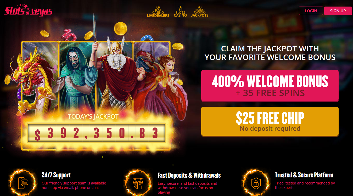 Slots of Vegas| 400% Welcome Bonus + 35 Free Spins | $25 Free Chip